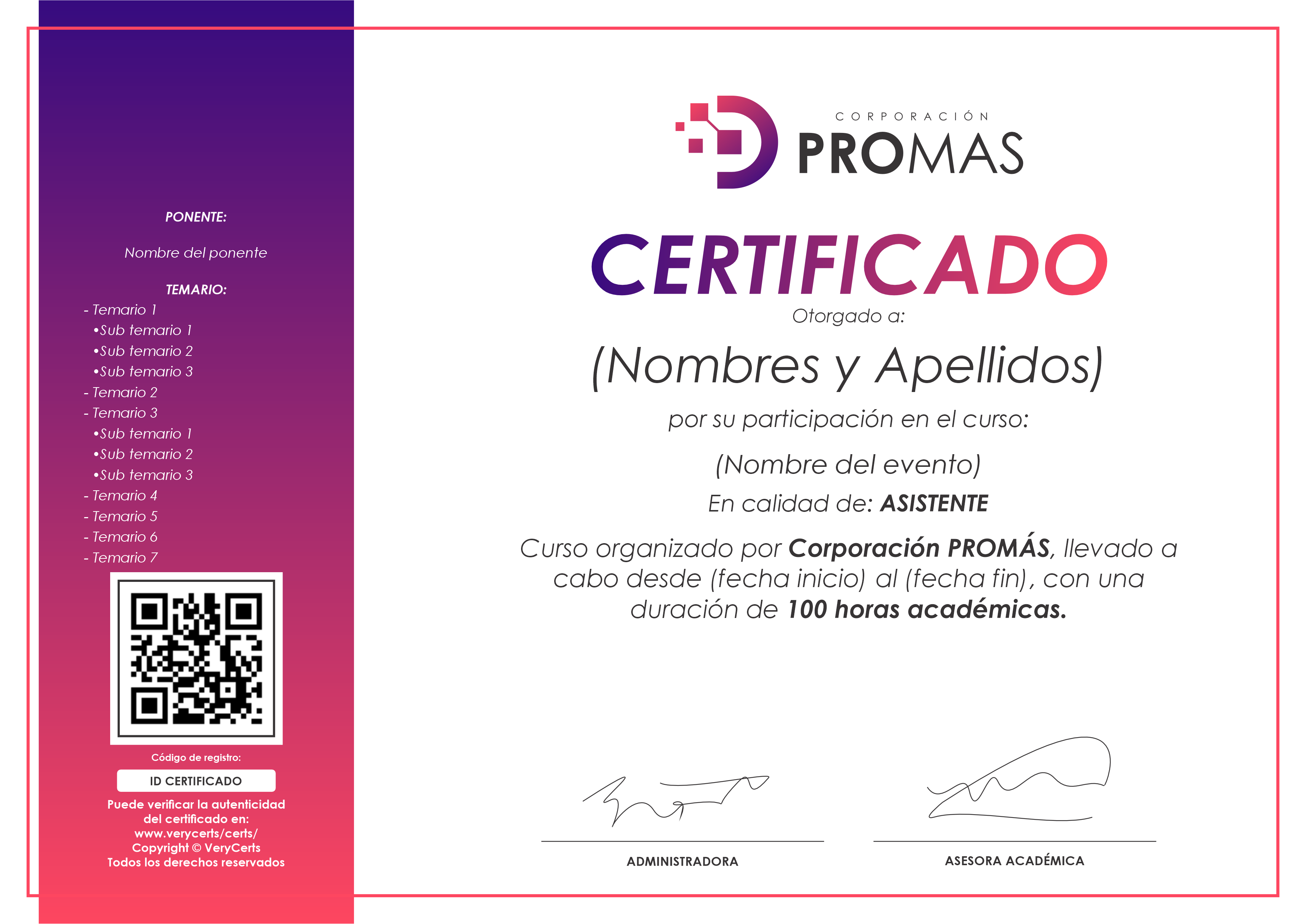 Modelo de Certificado SAYAN